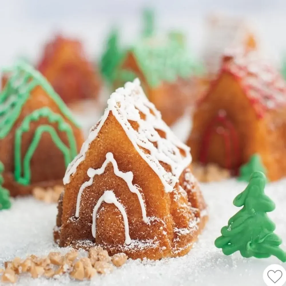Nordic Ware Cozy Village Baking Pan Bundt Platinum Collection
